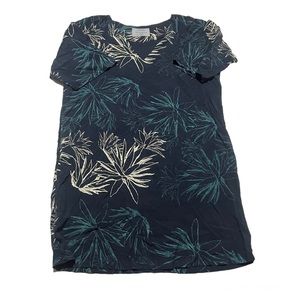 Tonle | Summer Shift Tropical Leaves Shirt Dress